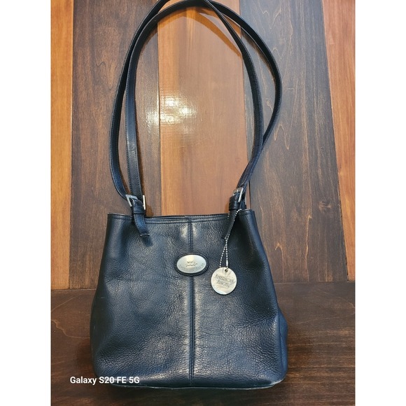 American Angel Handbags - Vintage Y2K 90's American Angel Leather Slouch Hobo Logo Shoulder Bag Purse